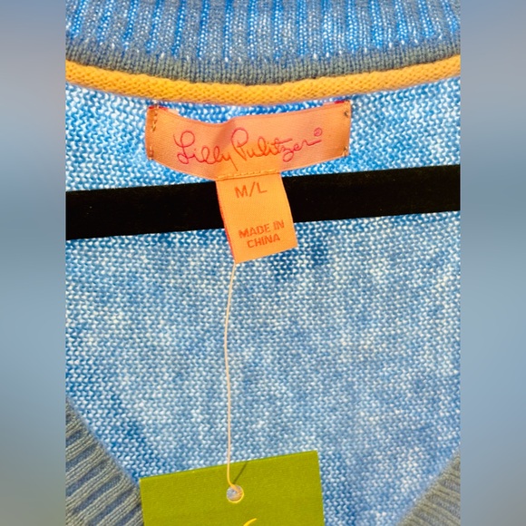 Lilly Pulitzer 100% Cashmere Pullover Poncho Sweater, Size M/L, NWT - Picture 7 of 9